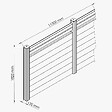MON MARCHE DECO - Kit Clôture PRO PVC Blanc H. 180 cm x L. 11.30 m - 2 Lisses claire-voie + 7 Soubassements - vignette