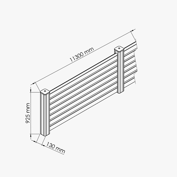 MON MARCHE DECO - Kit Clôture PRO PVC Blanc H. 90 cm x L. 11.30 m - 7 Lisses claire-voie - large