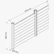 MON MARCHE DECO - Kit Clôture PRO PVC Blanc H. 180 cm x L. 5.70 m - 8 Soubassements - vignette
