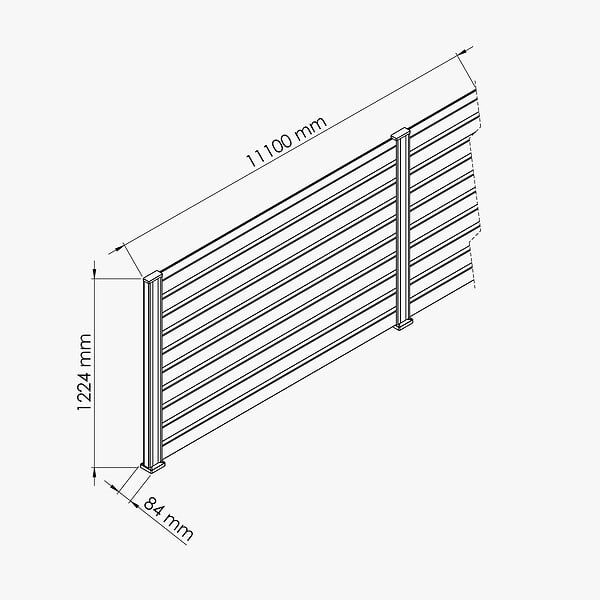 MON MARCHE DECO - Kit Clôture SLIM PVC Blanc H. 120 cm x L. 11.10 m - 10 Lisses claire-voie - large