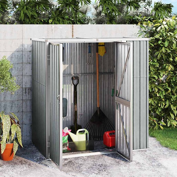 VIDAXL - vidaXL Abri à outils de jardin Gris 161x89x161 cm Acier galvanisé - large