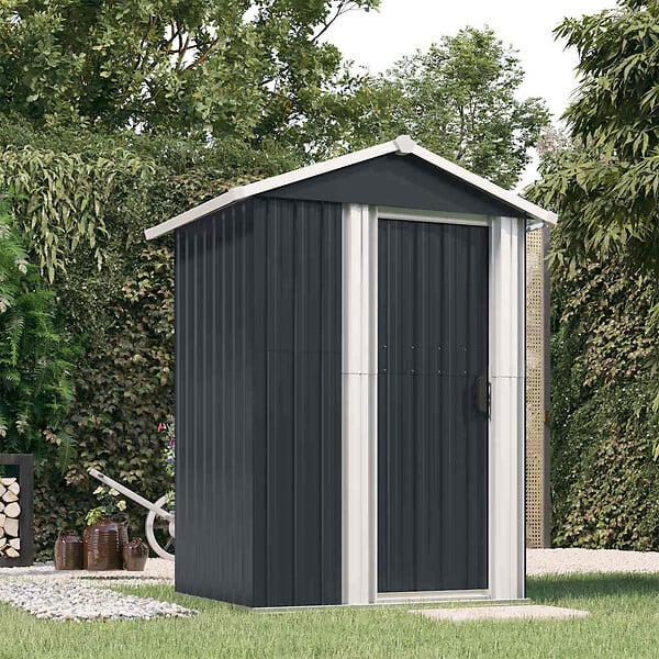 VIDAXL - vidaXL Abri de jardin Anthracite 126x97,5x177 cm Acier galvanisé - large