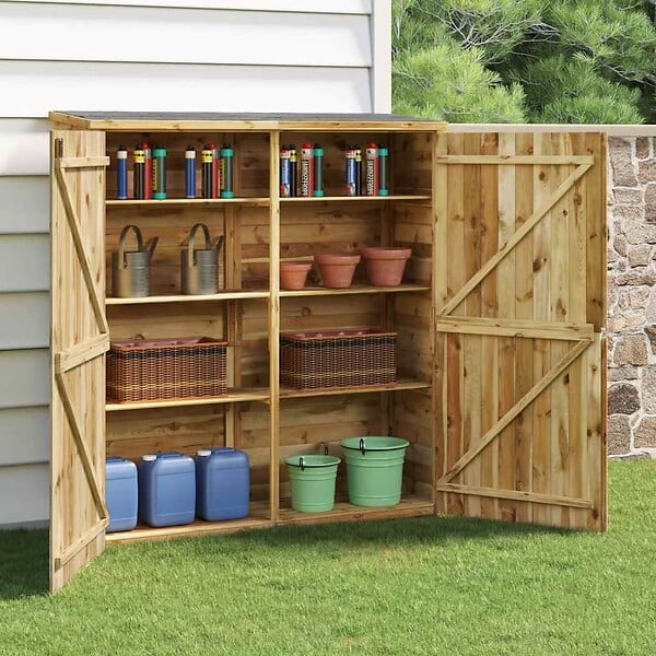 VIDAXL - vidaXL Abri à outils de jardin 163x50x171 cm Bois de pin solide - large