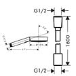HANSGROHE - Pommeau de douche Pulsify Select EcoSmart 105 3 jets relaxation + Flexible 160 cm Isiflex Bronze brossé - vignette