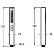JACOB DELAFON - Pommeau de douche Shift+ carré 2 jets noir mat + flexible + support - vignette