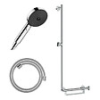 HANSGROHE - Barre de douche PMR Unica 110 poignée à droite Chromé + Pommeau de douche Pulsify 3 jets + flexible Designflex 160cm - vignette