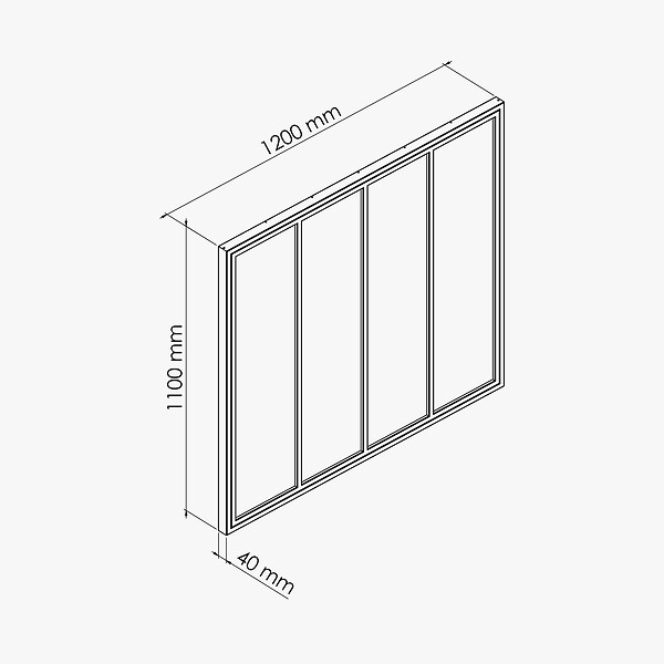 MON MARCHE DECO - Verrière 4 Carreaux - Déjà Montée - Blanc - large