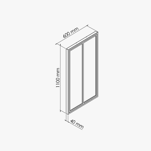 MON MARCHE DECO - Verrière 2 Carreaux - Déjà Montée - Blanc - large