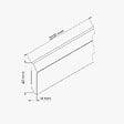 TECNOPROFILS - Plinthe MDF 2 m - Blanc - Lot de 5 - 60 x 14 mm - vignette