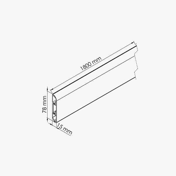 TECNOPROFILS - Plinthe Passe-Câble PVC 80 mm - Blanc - 1.80 m, À l'unité - large