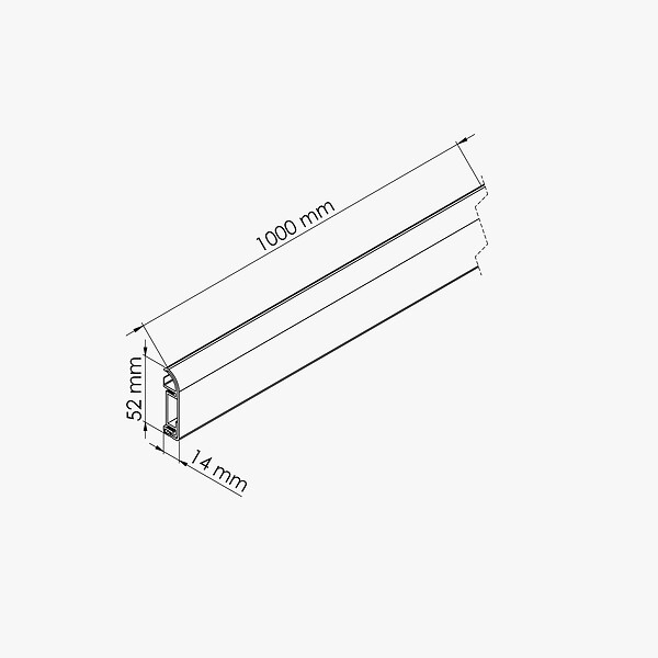TECNOPROFILS - Plinthe Passe-Câble PVC 50 mm - Chêne Cendré - 1 m, À l'unité - large