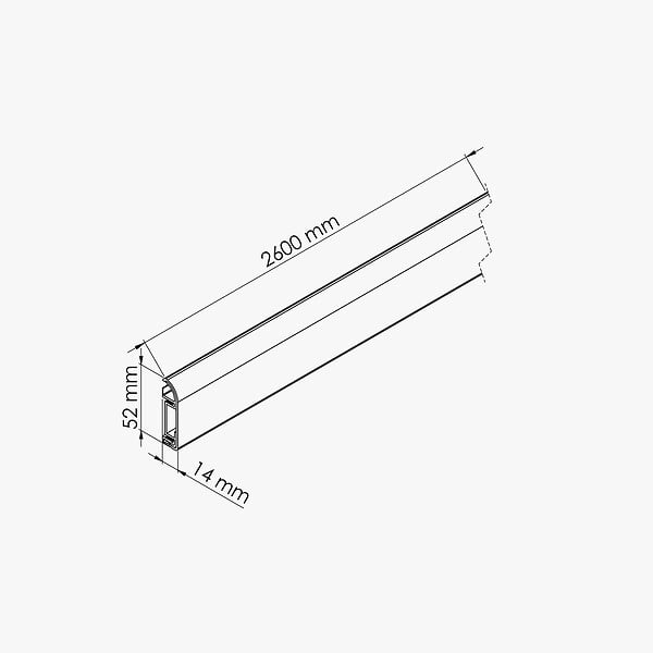 TECNOPROFILS - Plinthe Passe-Câble PVC 50 mm - Blanc - 2.60 m, Lot de 5 - large