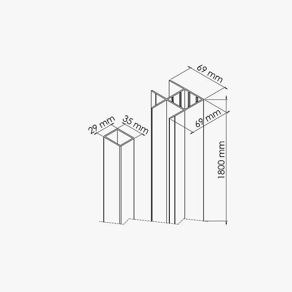 MON MARCHE DECO - Poteau d'Angle SLIM 180 cm - large