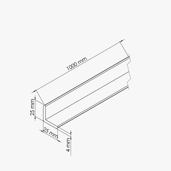 TECNOPROFILS - Baguette d'Angle PVC Cellulaire 25 mm - Longueur 1 m - Anthracite - large