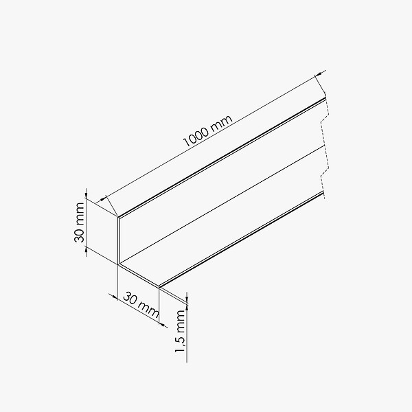 TECNOPROFILS - Cornière PVC - Longueur 1 m - Blanc - 3 x 3 cm - large