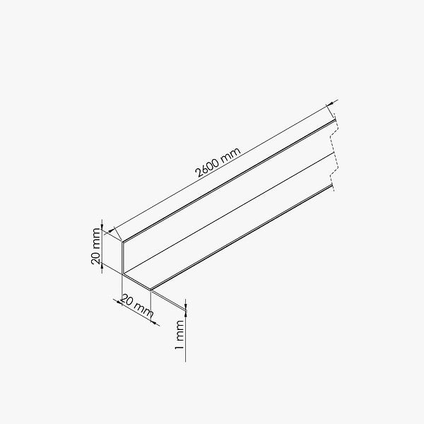 TECNOPROFILS - Cornière PVC - Longueur 2.60 m - Blanc - Lot de 5 - 2 x 2 cm - large