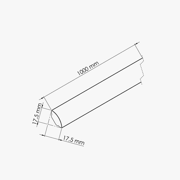 TECNOPROFILS - Quart de Rond PVC Cellulaire - Longueur 1 m - Gris - large