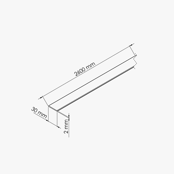 TECNOPROFILS - Profil Plat PVC 30 mm - Longueur 2.60 m - Lot de 5 - large