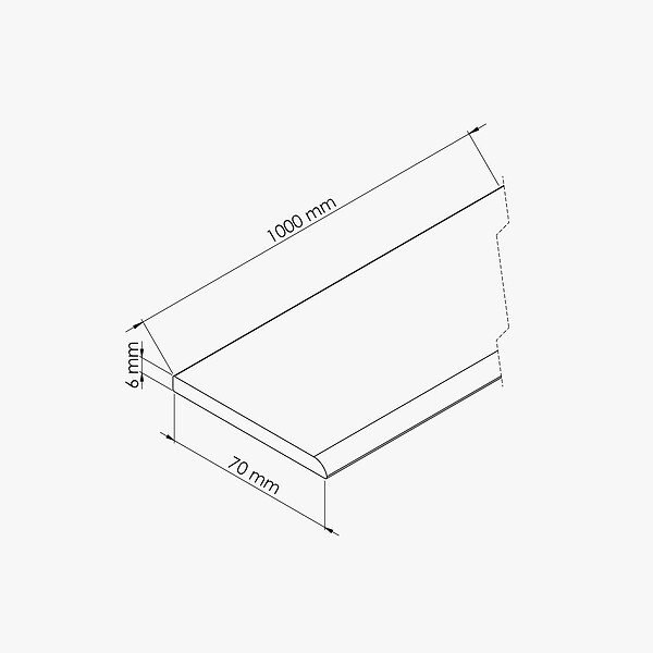 TECNOPROFILS - Champlat PVC Cellulaire 70 mm - Longueur 1 m - Blanc - large