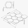 MON MARCHE DECO - Lot de 2 Panneaux Hexagonaux H. 76 cm L. 62 cm - Noyer Feutre Noir - vignette