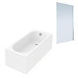 VILLEROY ET BOCH - Baignoire droite  Oberon quaryl 180 x 80 cm  + Pare bain droite AURYS Mist 1 chromé - vignette