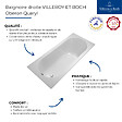 VILLEROY ET BOCH - Baignoire droite  Oberon quaryl 180 x 80 cm  + Pare bain droite AURYS Raywall chromé - vignette