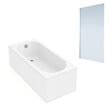 VILLEROY ET BOCH - Baignoire droite  Oberon quaryl 180 x 80 cm  + Pare bain gauche AURYS Mist 1 chromé - vignette