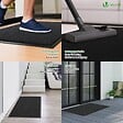 VOUNOT - Tapis de porte paillasson 60x90cm Noir - vignette