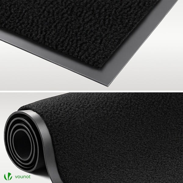VOUNOT - Lot de 2 Tapis de porte paillasson 60x90cm Noir - large