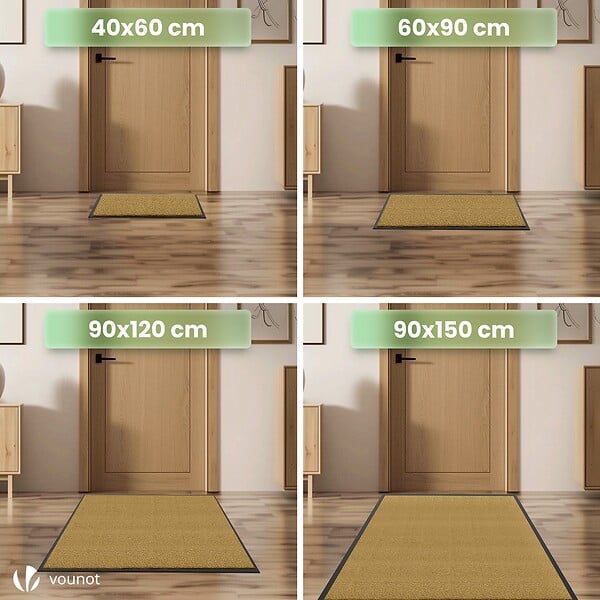VOUNOT - Tapis de porte paillasson 90x150cm Beige - large