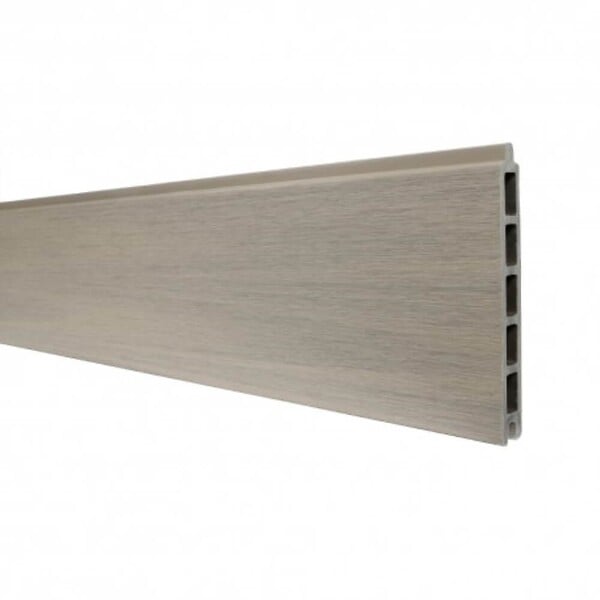 DECKLINEA - Kit clôture composite sur muret poteau sur platines - CRUZ Argent H-1,2m - large