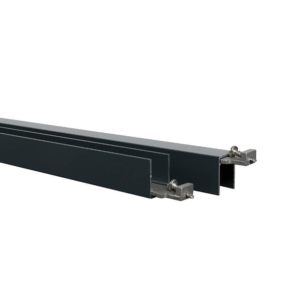DECKLINEA - Kit clôture composite sur muret poteau sur platines - CRUZ Argent H-1,2m - large