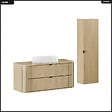 OTITEC - Ensemble de meubles sous vasque - 120 cm - avec Plan - Vasque - Colonne - OLIVE - Chêne - vignette