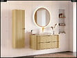 OTITEC - Ensemble de meubles sous vasque - 120 cm - avec Plan - Vasque - Colonne - OLIVE - Chêne - vignette