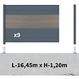 DECKLINEA - Kit clôture aluminium sur muret poteau sur platines - BAHIA & CRUZ Argent H-1,2m - vignette