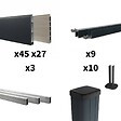 DECKLINEA - Kit clôture aluminium sur muret poteau sur platines - BAHIA & CRUZ Argent H-1,2m - vignette