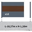 DECKLINEA - Kit clôture aluminium sur muret poteau sur platines - BAHIA & CRUZ Ipé H-1,2m - vignette