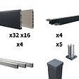 DECKLINEA - Kit clôture aluminium poteau sur platines - BAHIA & CRUZ Argent H-1,8m - vignette