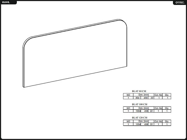 OTITEC - Plan vasque - H.2 x L.120 x P.45 - OLIVE - Chêne - large