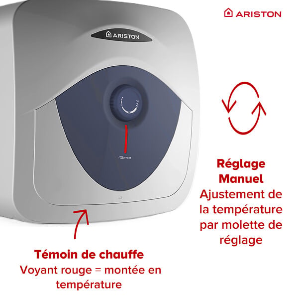 ARISTON - Chauffe-eau electrique ARISTON Blu Evo sur-évier - 30 l - large