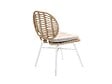 JARDILINE - Lot de 4 Chaises de jardin en résine tressée FLORES avec coussin chiné gris/beige - vignette