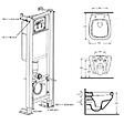 SIAMP - Pack WC suspendu gain de place bati siamp autoportant universel + cuvette avec bride Almeria - vignette