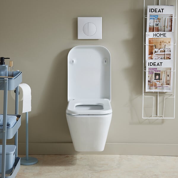 SIAMP - Pack WC suspendu bati siamp autoportant universel + cuvette avec bride Diago - large