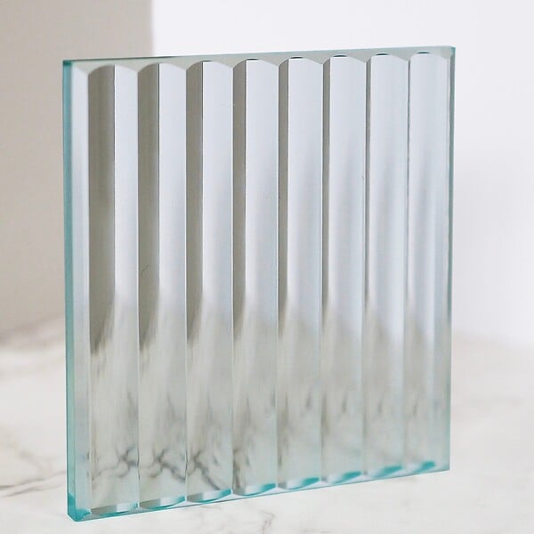 KASSANDRA - Paroi de douche fixe FRESH PERIMETRAL noire verre cannelé 90 cm - large