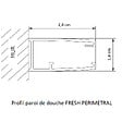 KASSANDRA - Paroi de douche fixe FRESH PERIMETRAL noire verre cannelé 90 cm - vignette