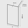 KASSANDRA - Paroi de douche fixe FRESH PERIMETRAL noire verre cannelé 120 cm - vignette