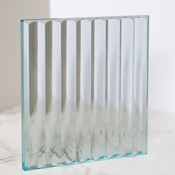KASSANDRA - Paroi de douche fixe FRESH PERIMETRAL noire verre cannelé 100 cm - large