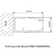 KASSANDRA - Paroi de douche fixe FRESH PERIMETRAL noire verre cannelé 100 cm - vignette