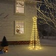 VIDAXL - vidaXL Arbre de Noël cône Blanc chaud 108 LED 70x180 cm - vignette
