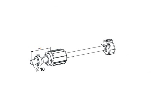 ZURFLUH FELLER - Tandem Zf54 Ø 16 Reglable L220 (deport 130) - large